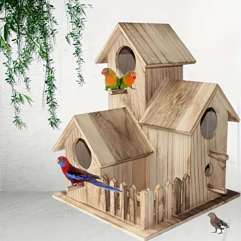 Lovely Bird's Nest - Villa Style Wooden Birdhouse-1